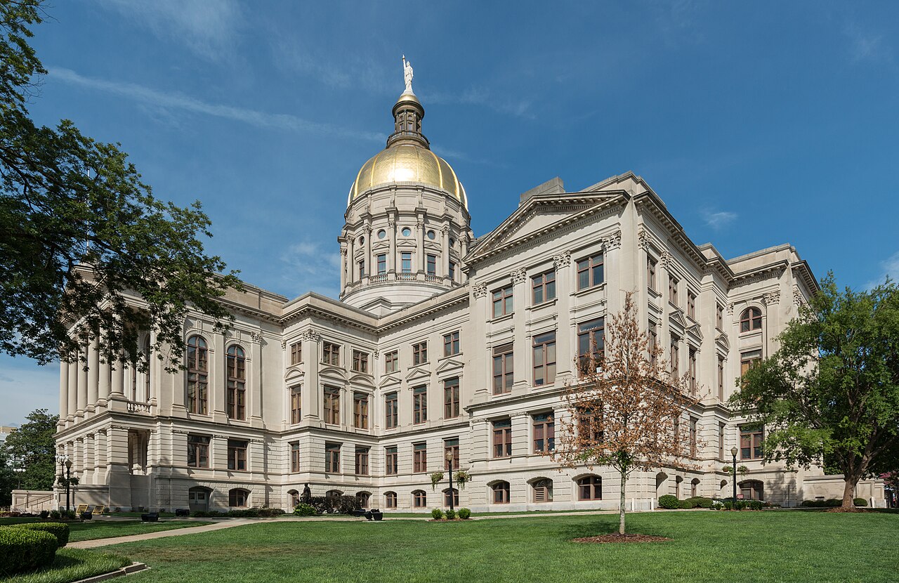 Georgia State Capitol building with its gold dome in Atlanta